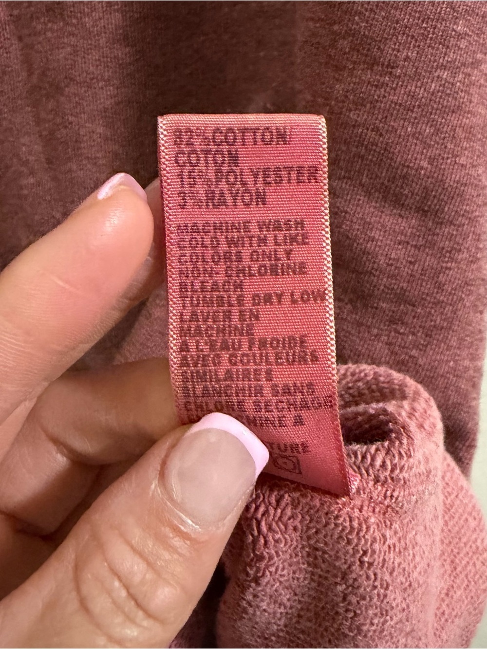 James Perse Standard Melange Funnel Neck Cropped Sweatshirt Mauve Pink size 2/ M - Picture 9 of 9